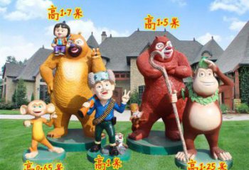 長安廣場維尼熊雕塑，卡通水景雕塑，抽象效果