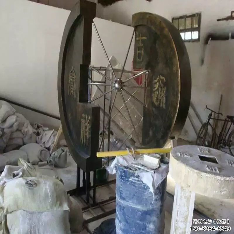 信陽園林銅錢雕塑精選，陸地擺件，公園銅錢雕塑精品