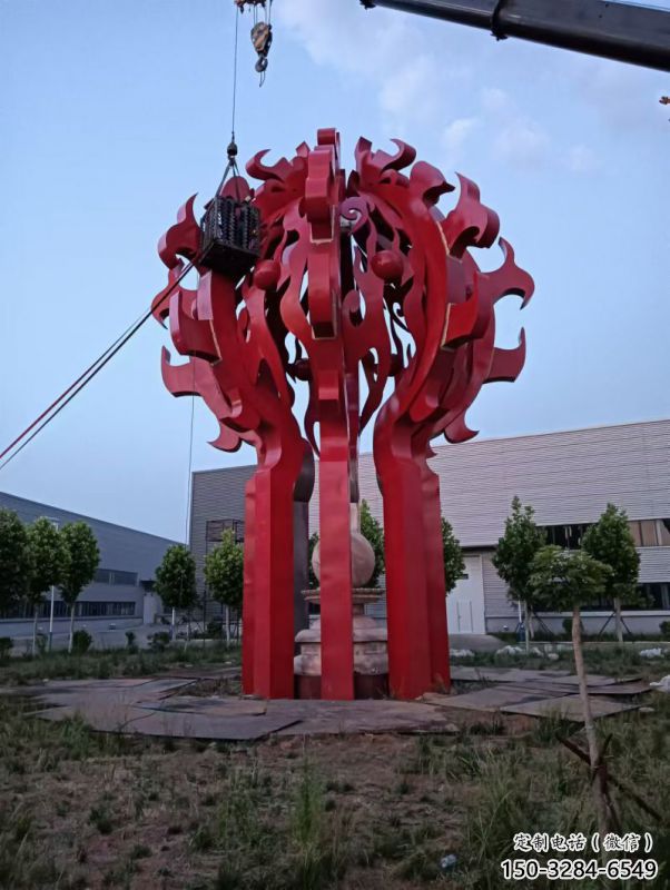 孝感火球雕塑，精神堡壘火球雕塑落地展示