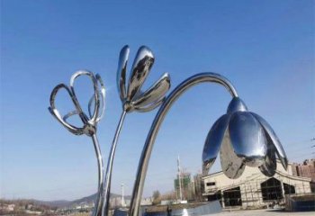 武漢百合花雕塑承接，城市裝飾，大型不銹鋼百合花雕塑公司