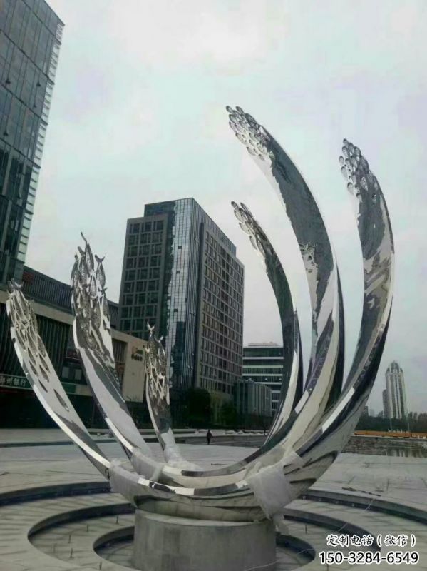 湖北地面噴泉雕塑小品，圓環結構概念，旱地水景噴泉體系