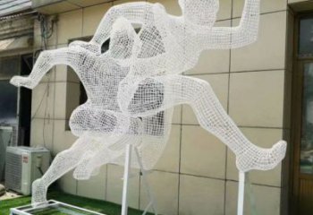 長春鏤空健兒雕塑制造，校園雕塑，金屬鐵藝人物雕塑展品