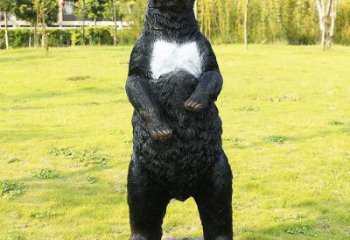 德州街道黑熊雕塑，仿真動物雕塑，古銅效果