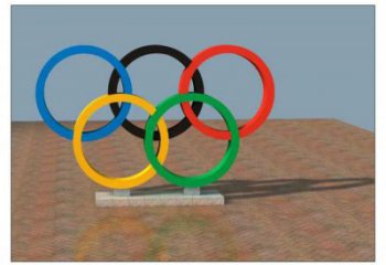 陽泉五環不銹鋼雕塑，現代景觀擺件，烤漆工藝制作