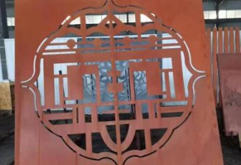 運城鏤空景墻雕塑，耐候鋼鏤空工藝設計