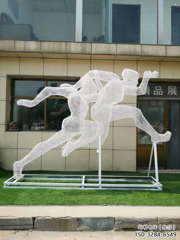 涼山鏤空跨欄雕塑制造商，透雕雕塑，鐵藝體育人物雕塑供給