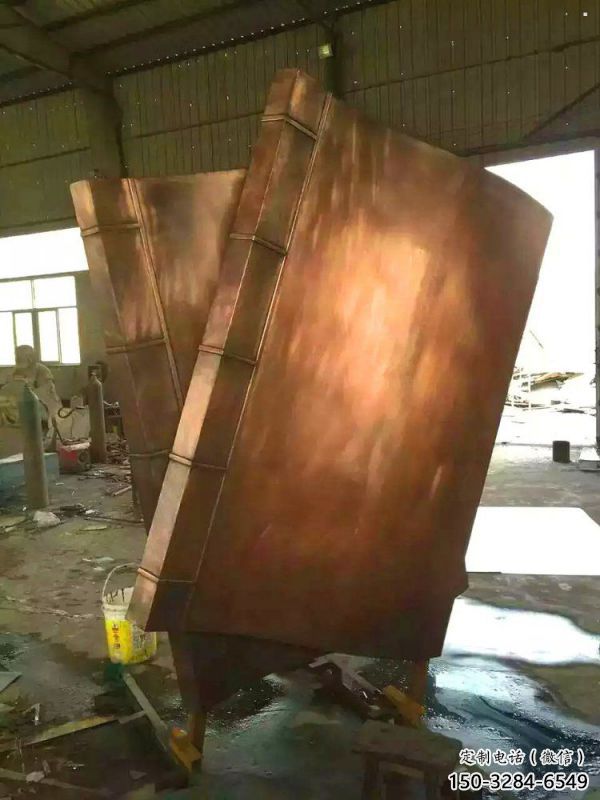山南鑄銅書籍供應，街景小品，銅書籍雕塑廠家優價