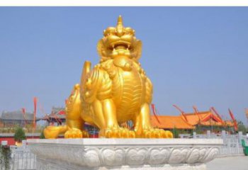 塔城廣場(chǎng)貔貅雕塑，動(dòng)物彩繪雕塑，抽象效果